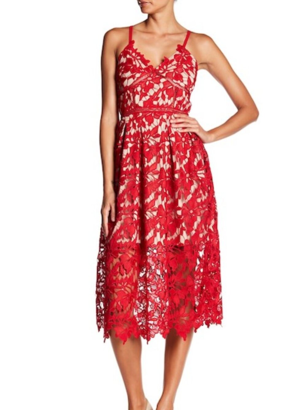 Love... Ady Chemical Lace Slip Dress, XS